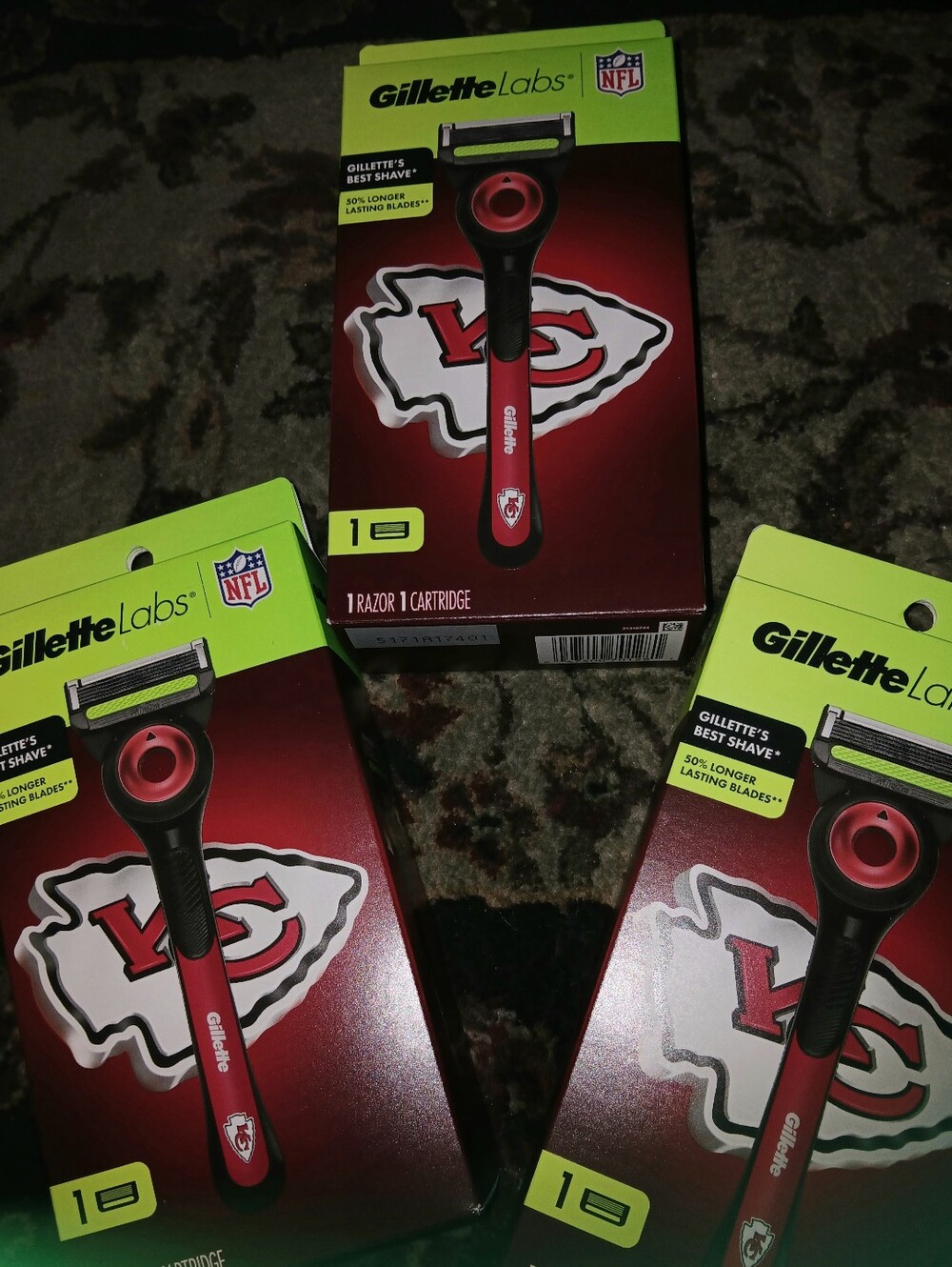 Kansas City Chiefs Gillette 5-blade Razor w/One Cartridge